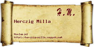 Herczig Milla névjegykártya